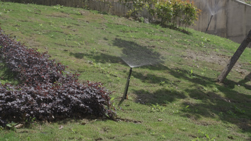 （百威中国为小学捐赠的高效节水喷淋装置）