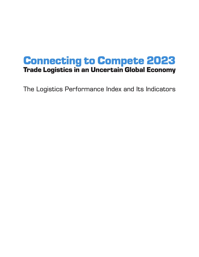 2023年物流绩效指数