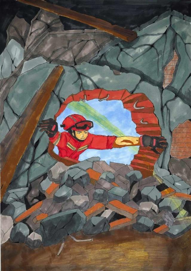 致敬英雄,"蓝朋友"手绘地震救援感人瞬间
