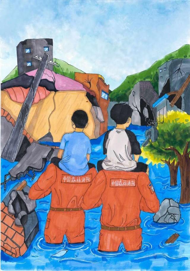 致敬英雄,"蓝朋友"手绘地震救援感人瞬间|救援_新浪财经_新浪网
