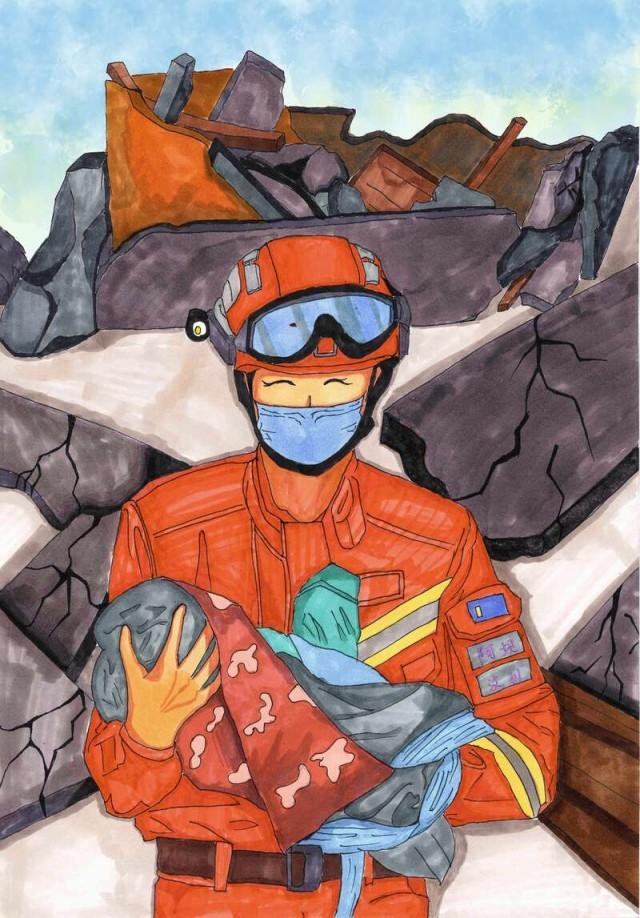 致敬英雄,"蓝朋友"手绘地震救援感人瞬间|救援_新浪财经_新浪网