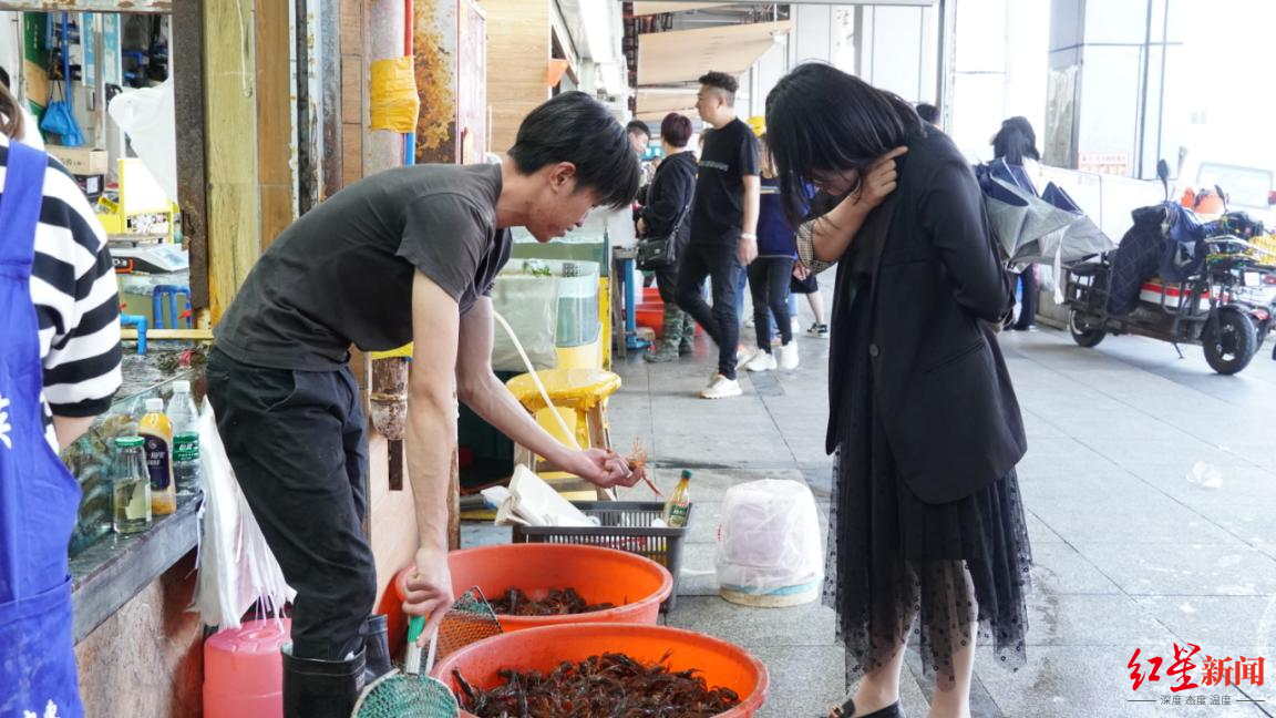 ▲小龙虾零售现场 来源：成都海吉星市场