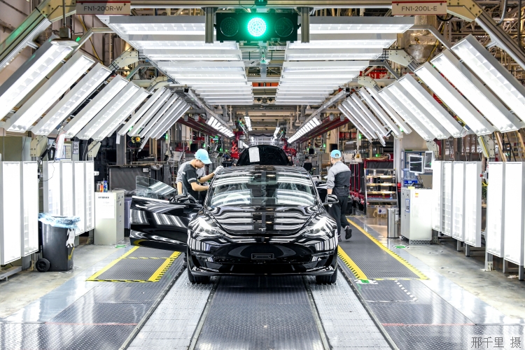 特斯拉上海超级工厂生产线.本报记者 &nbsp;邢千里摄&nbsp
