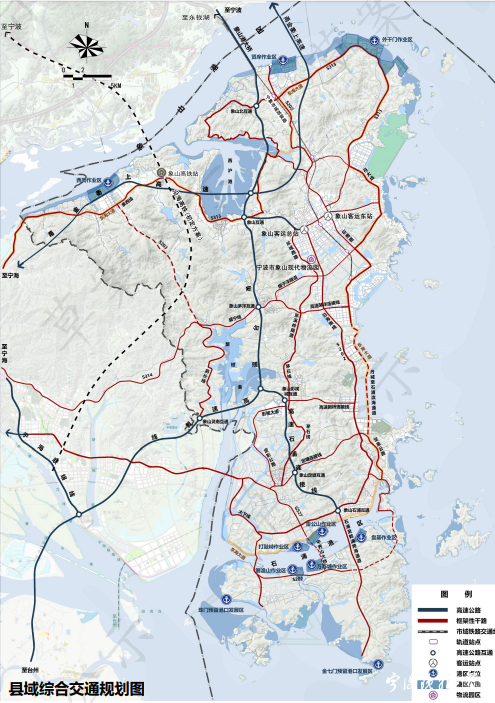 象山县域综合交通规划图(项目线位为规划示意,部分线路为谋划线位)