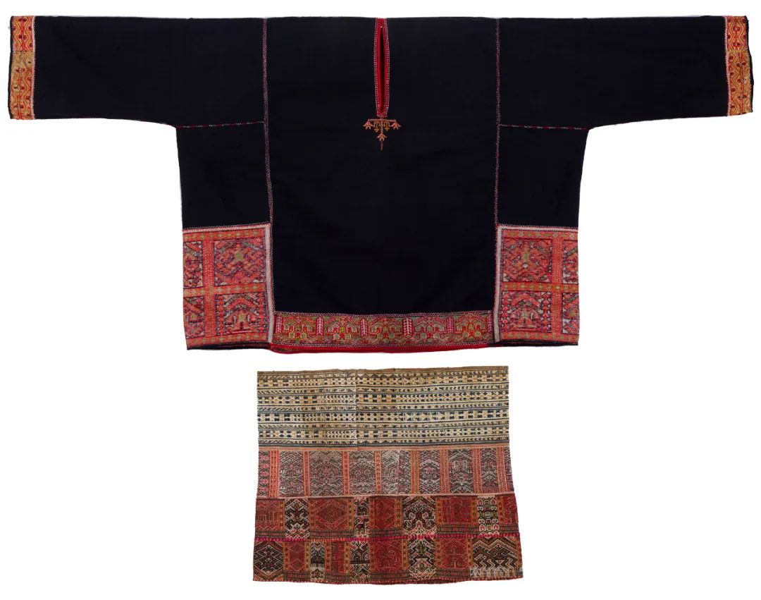 海南黎族双面绣女贯首衣裙.