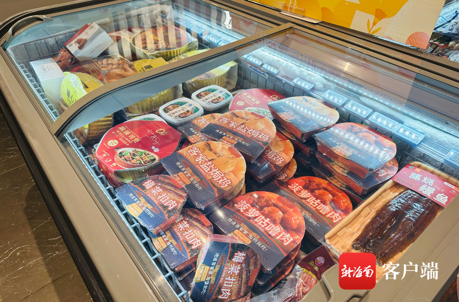 海口超市中销售的预制菜.记者 周静泊 摄