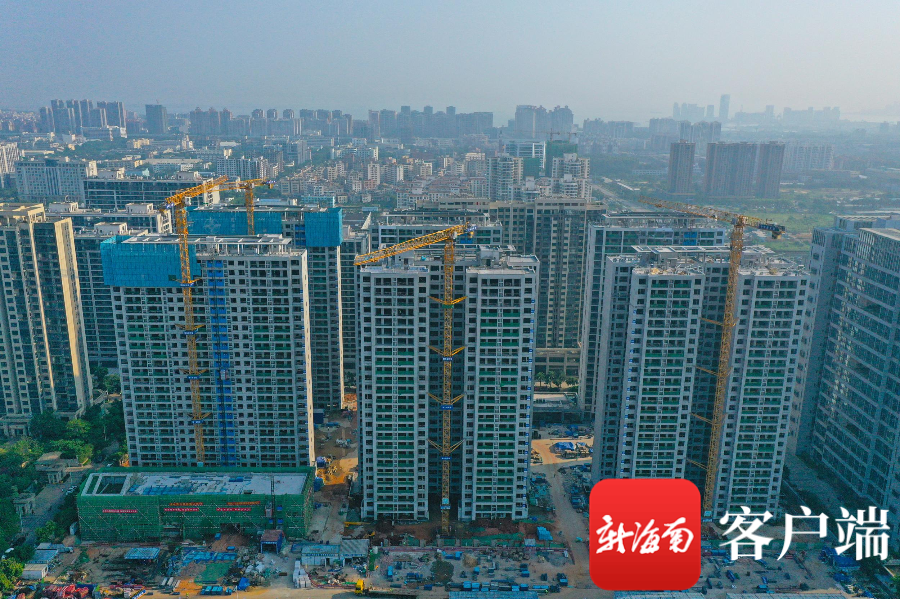 海口药谷雅郡安居房项目室内二次结构和机电安装全部完工.