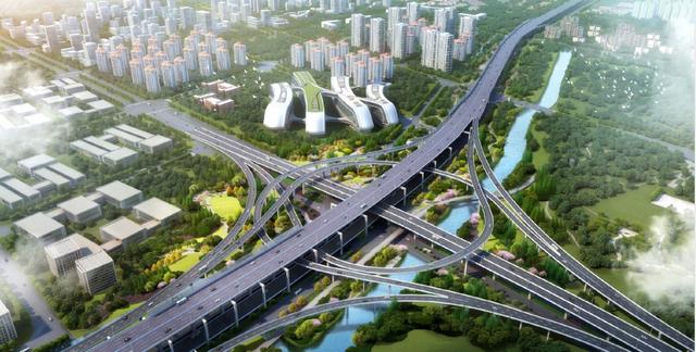 外环西段北翟路立交效果图