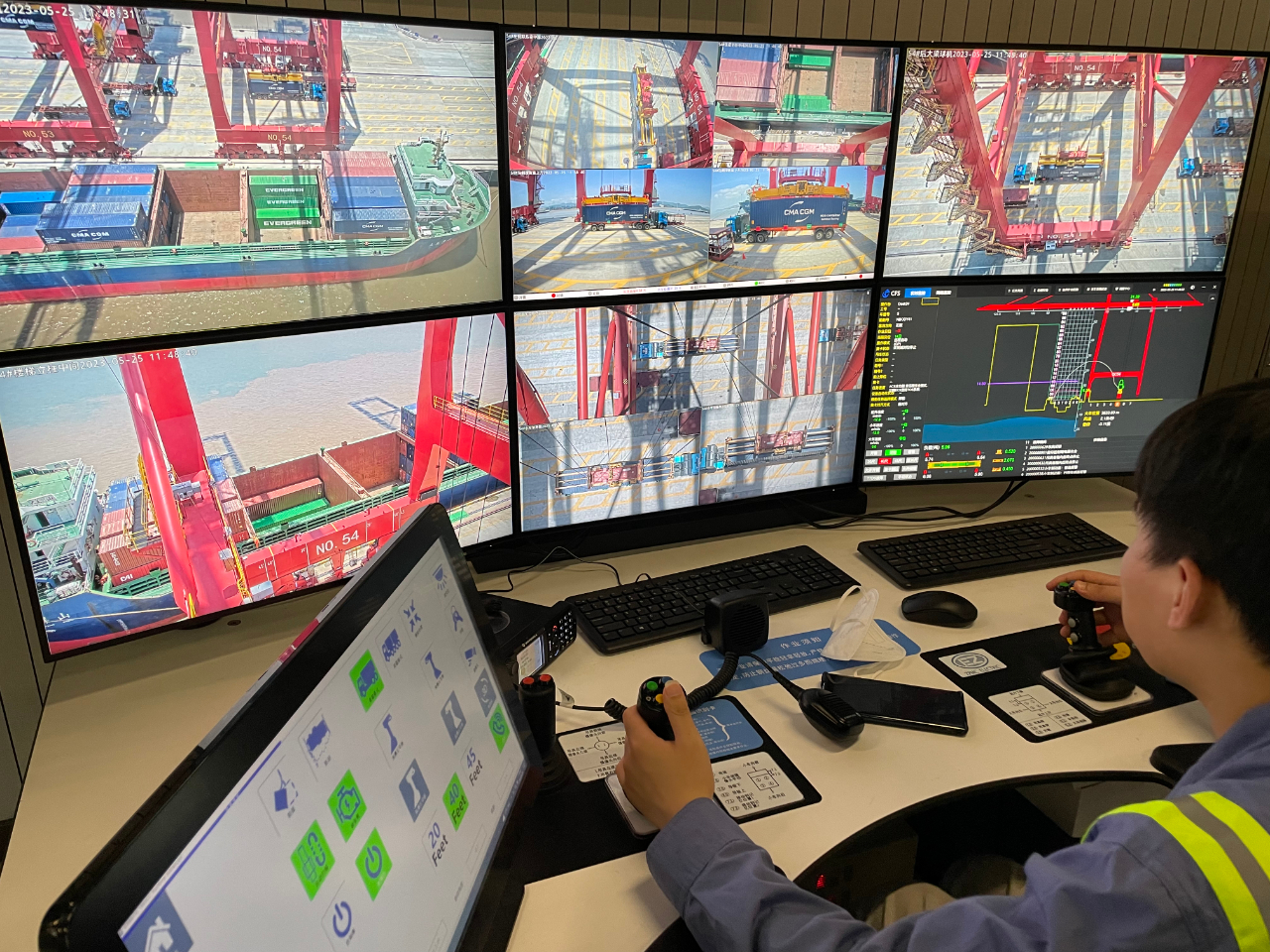 "像抓娃娃一样抓集装箱"——看宁波舟山港的智慧远控|宁波市_新浪财经