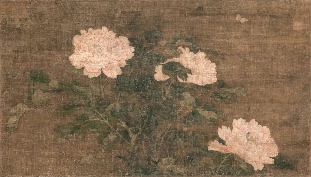 元 佚名(旧传钱选)《蝴蝶牡丹图》 纵55.0厘米 横96.