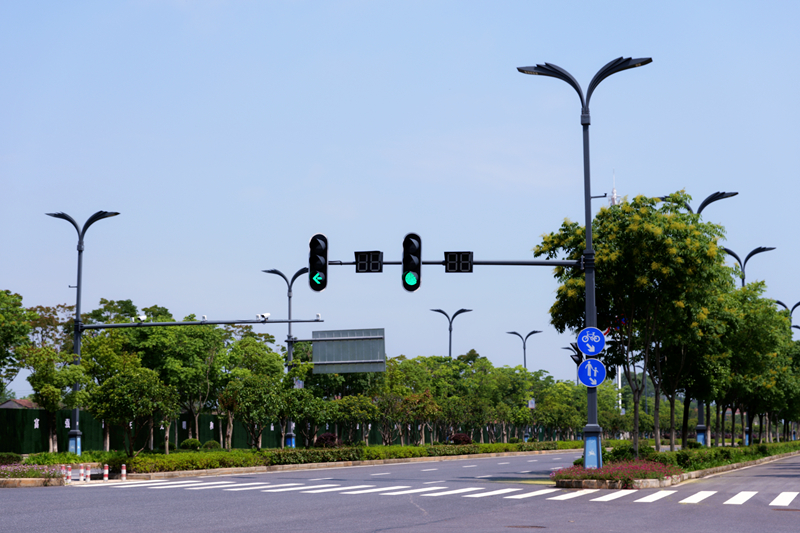 道路旁智慧路灯(记者 王擎宇 摄)