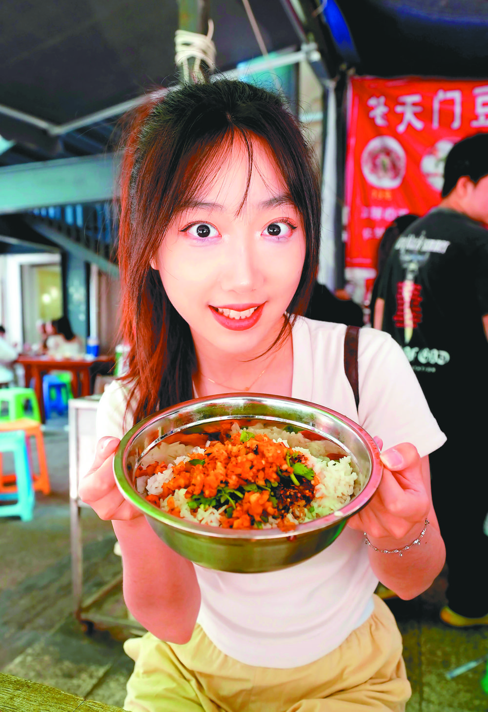 重晚白泡泡试吃佐料饭