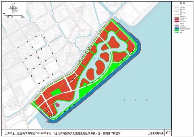 金山滨海国际文化旅游度假区滨海新片区土地使用规划图