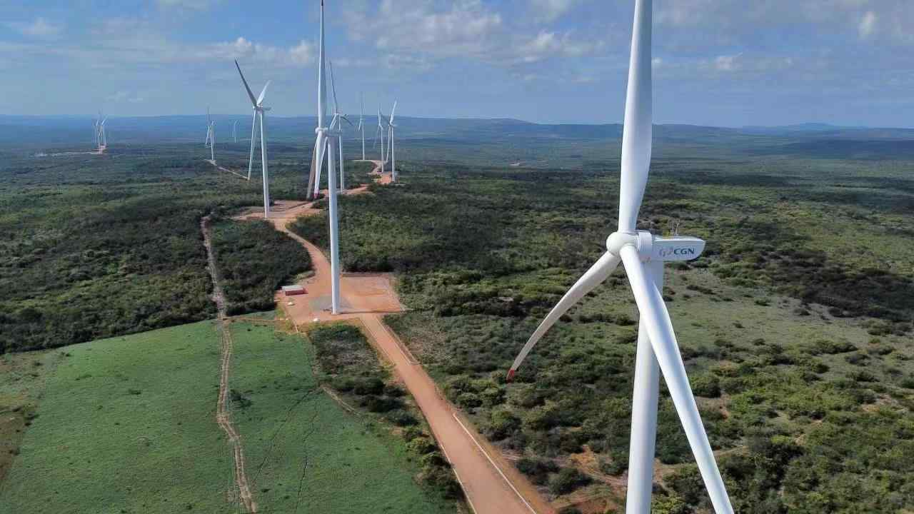 图为中广核巴西Tanque Novo风电项目现场