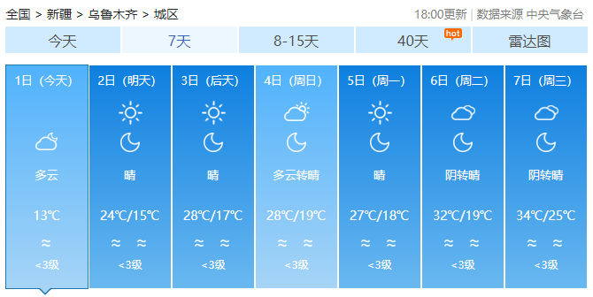 截自中国天气网