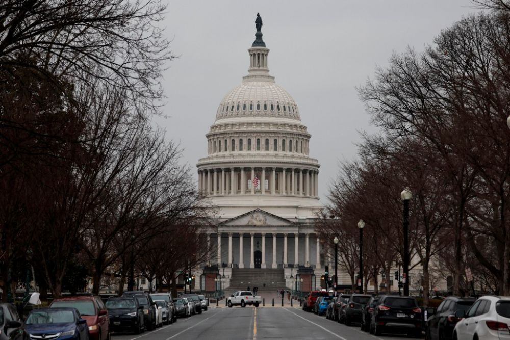 這是1月19日在美國首都華盛頓拍攝的國會大廈。（圖片來源：新華社）