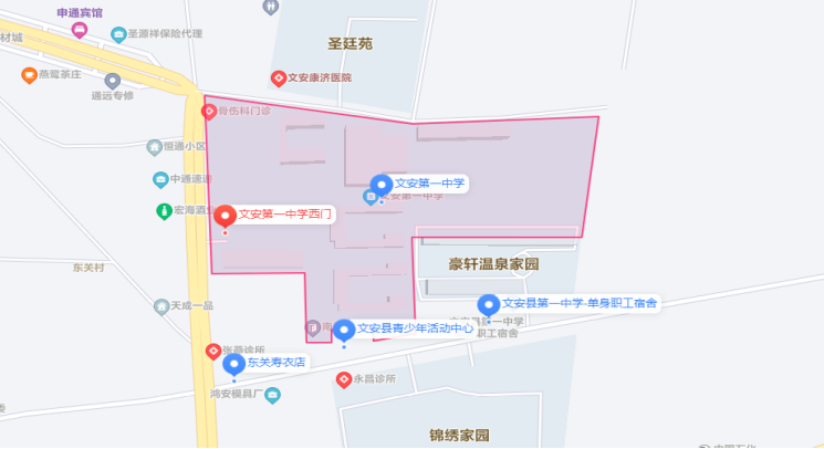 文安县第一中学考点平面图：