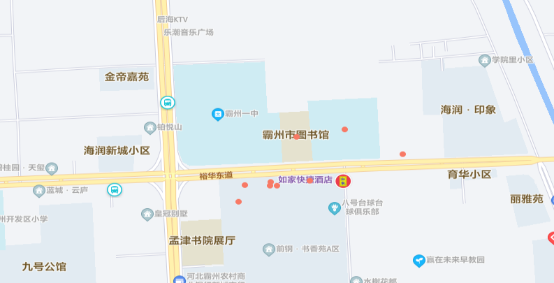 霸州市第一中学考点分布图：