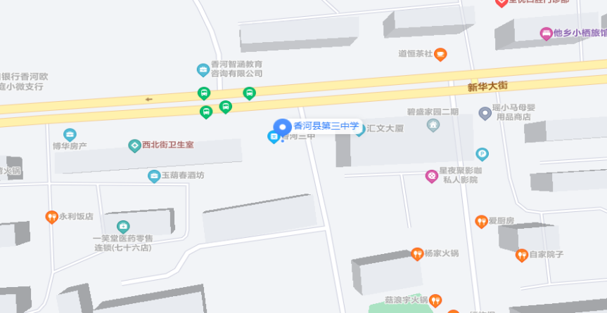 香河县第三中学考点平面示意图：