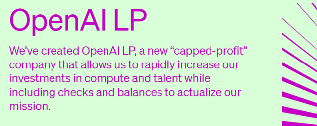 OpenAI 成立的营利性主体 OpenAI LP | 图片来源:OpenAI