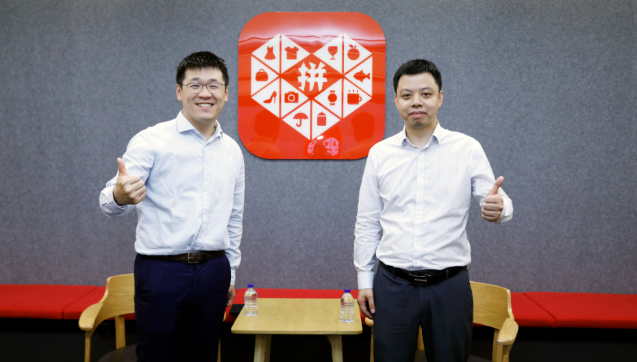 拼多多董事长、联席CEO陈磊（左）与拼多多执行董事、联席CEO赵佳臻（右） 茂军丨摄