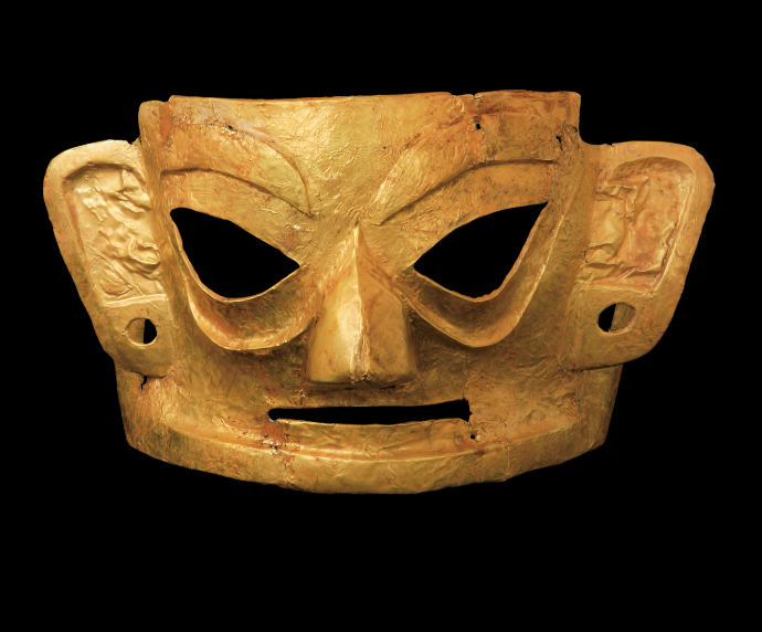 金面罩(商周) 金沙遗址博物馆藏.(图片来源:金沙遗址博物馆官网)