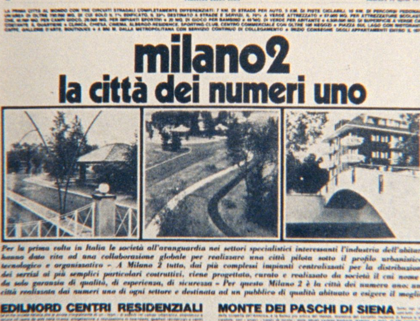 (Milano Due住宅区广告,来源:milanocittastato)
