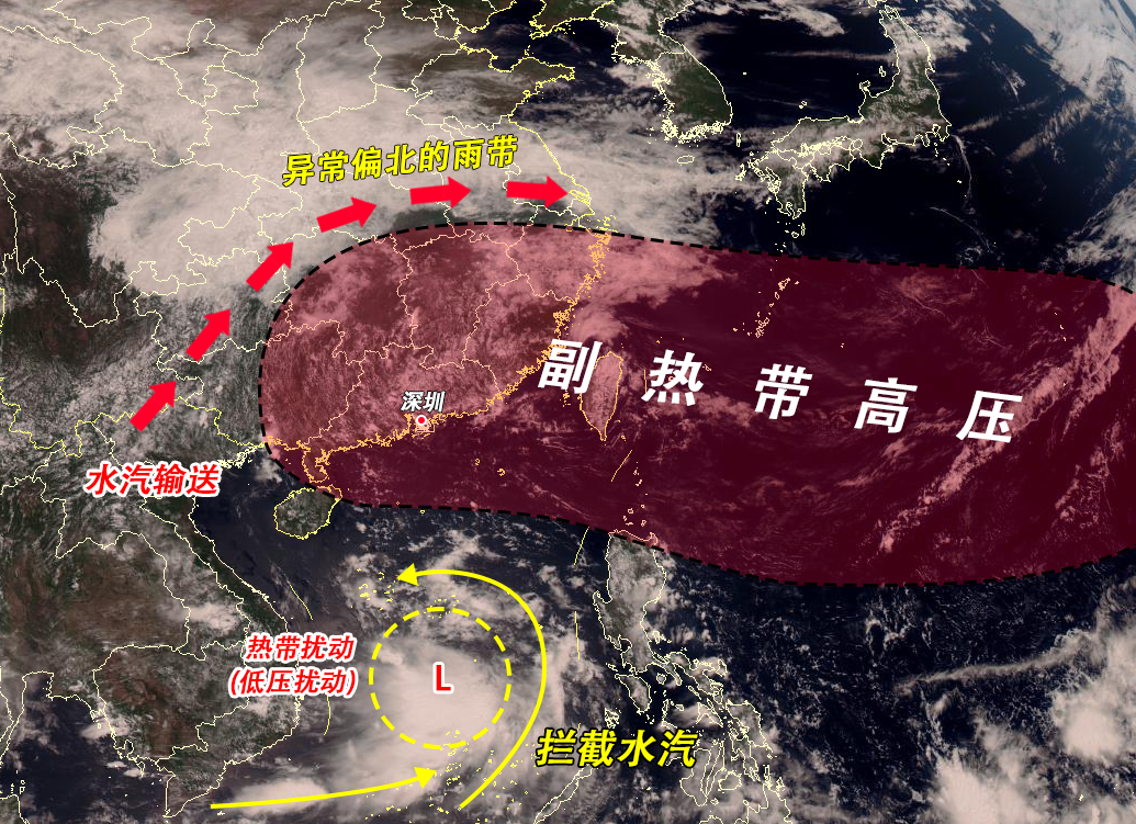 6月4日卫星云图显示副热带高压依然强势