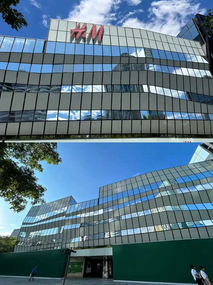 图/三里屯H&M旗舰店，6月10日拍摄（上） 6月12日拍摄（下），源流/燃次元拍摄