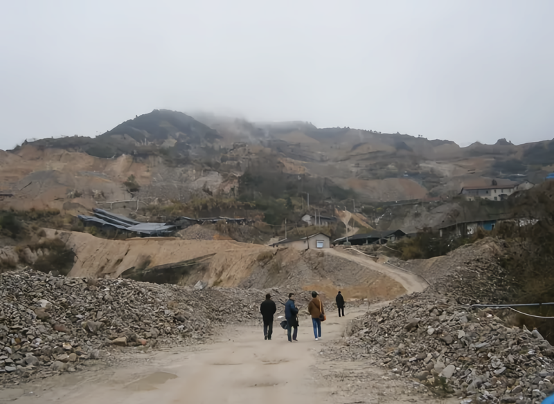 图为赣州市大余县西华山废弃钨矿治理前景象.