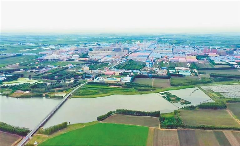 肇州县航拍景色.