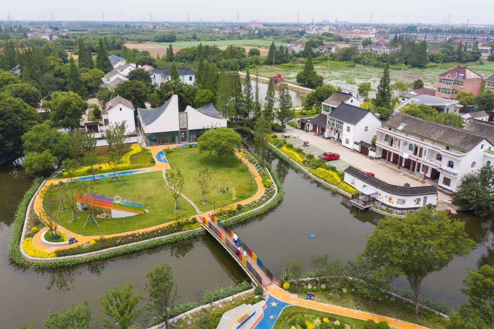 6月15日,空中俯瞰嘉兴市秀洲区新塍镇洛东村(无人机照片).