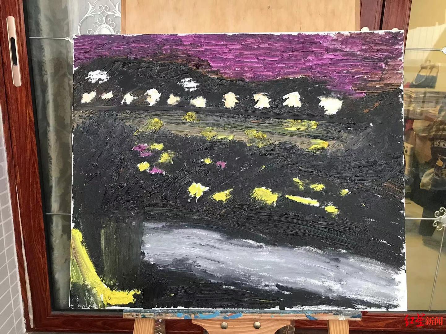 ↑宋昊然画的“晚霞” 受访者供图