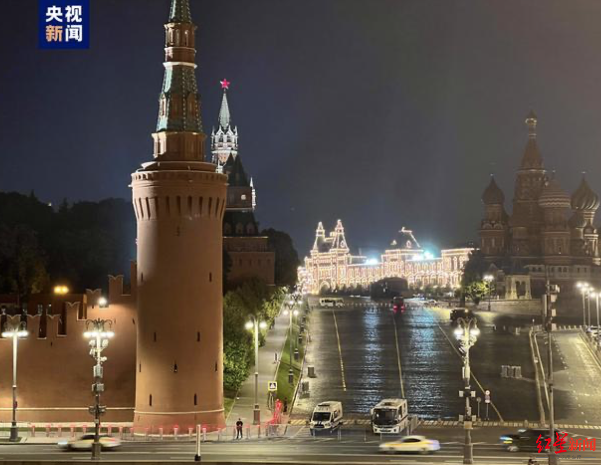 ↑俄罗斯首都莫斯科已加强安全措施 央视新闻视频截图
