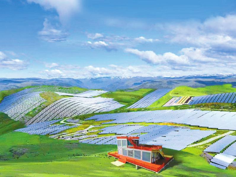 道孚县亚日500wn"1 n"光伏Ⅰ标项目效果图.道孚县委宣传部供图