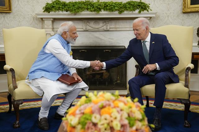 印度总理莫迪与美国总统拜登 图源:视觉中国