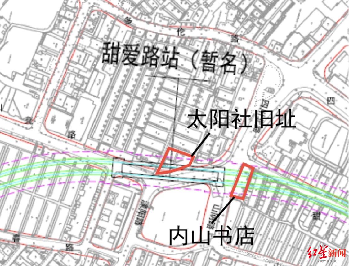 ↑顾先生标注的文物保护建筑位置