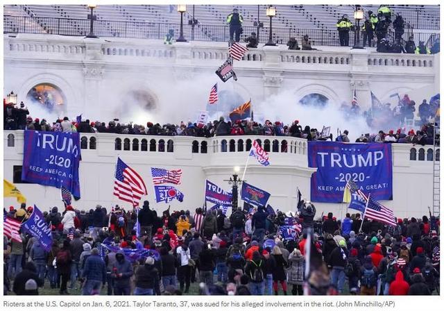 美国国会山骚乱 图源:美联社