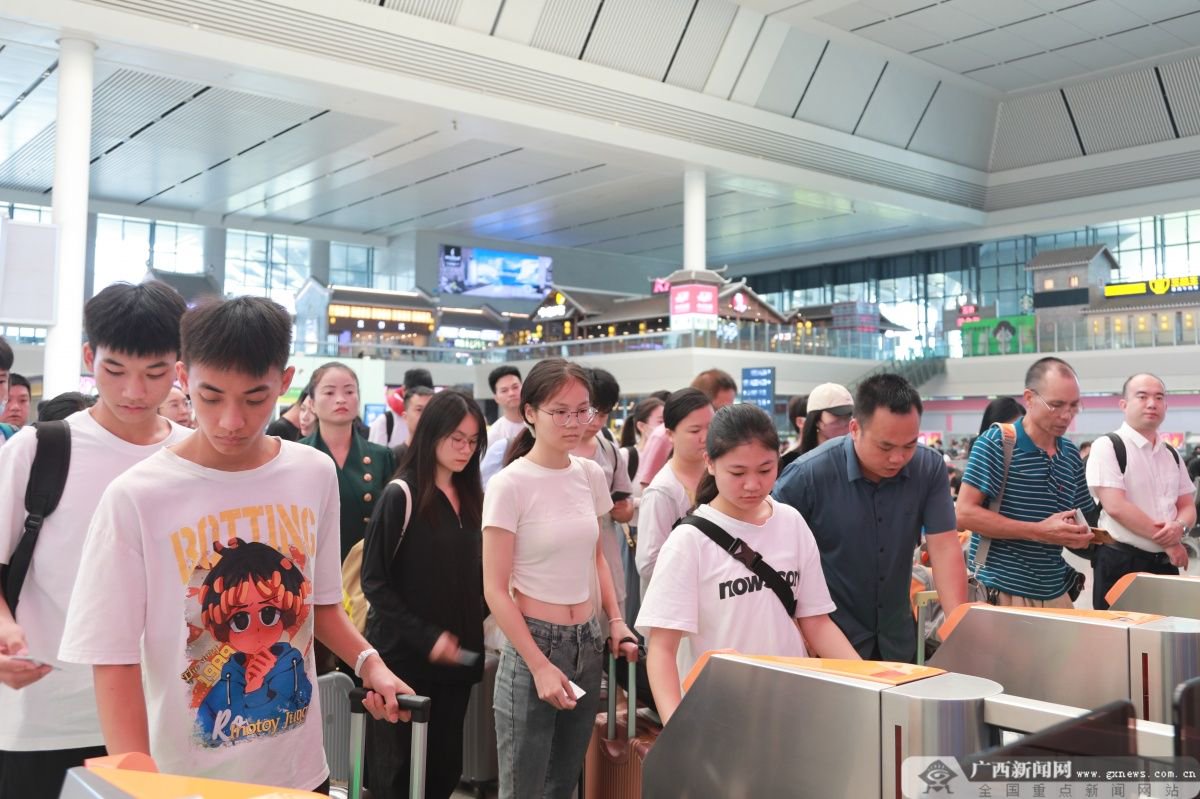 旅客在南宁东站有序检票进站.通讯员 于莉 摄