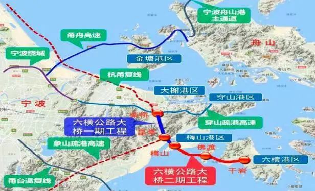 六横大桥工程二期工程线路图