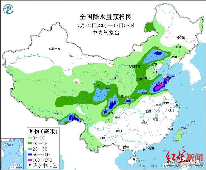 ▲全国降水量预报