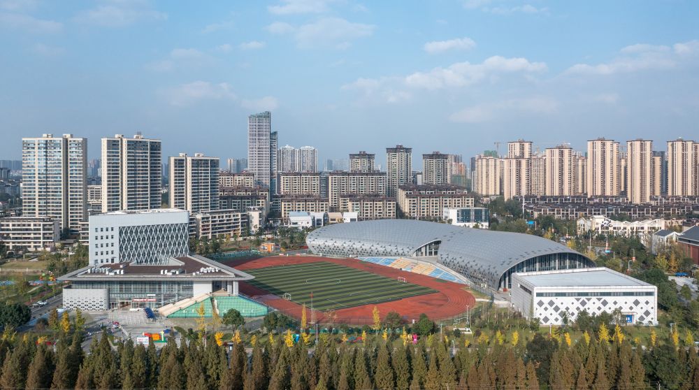 郫都区体育中心,大运会击剑项目比赛,热身,训练场馆场馆.