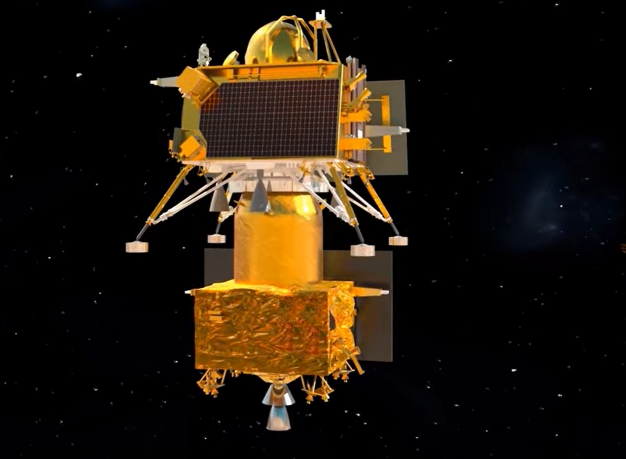 印度空间研究组织（ISRO）公布的月船三号探测器模拟图。