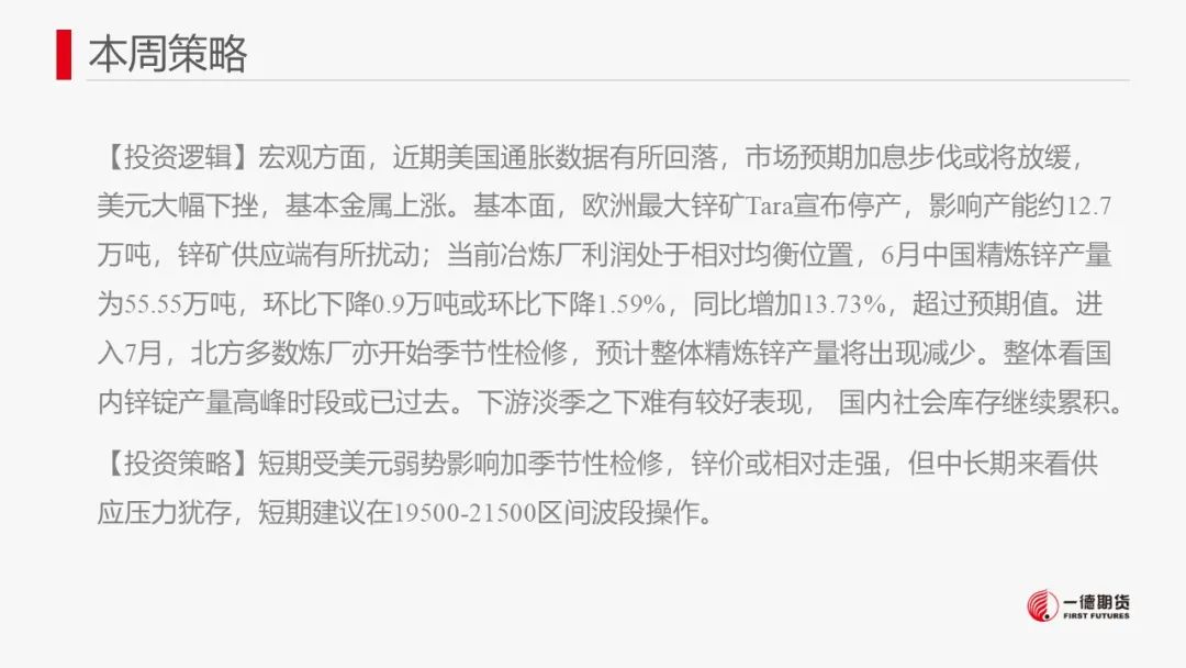锌：美元弱势+季节性检修或短期提振锌价