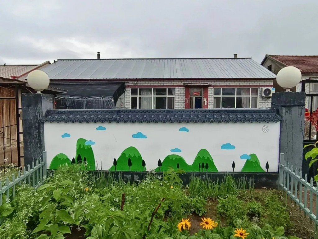 清河村被彩绘装扮的院墙一墙一文化,一画一风景.