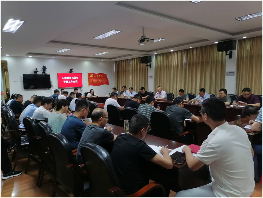 移风易俗专题工作推进会,会议由县委常委,石牌镇党委书记王朝阳主持