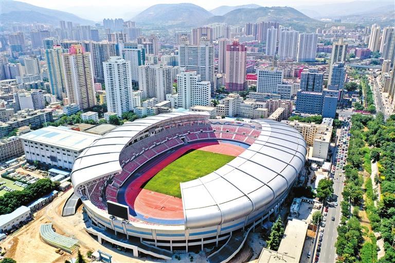 七里河体育场航拍图