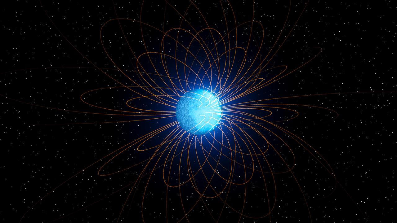 ▲这一概念图展示了白矮星一面是氢，亮度更高；另一面是氦，有气泡状纹路 图据加州理工学院