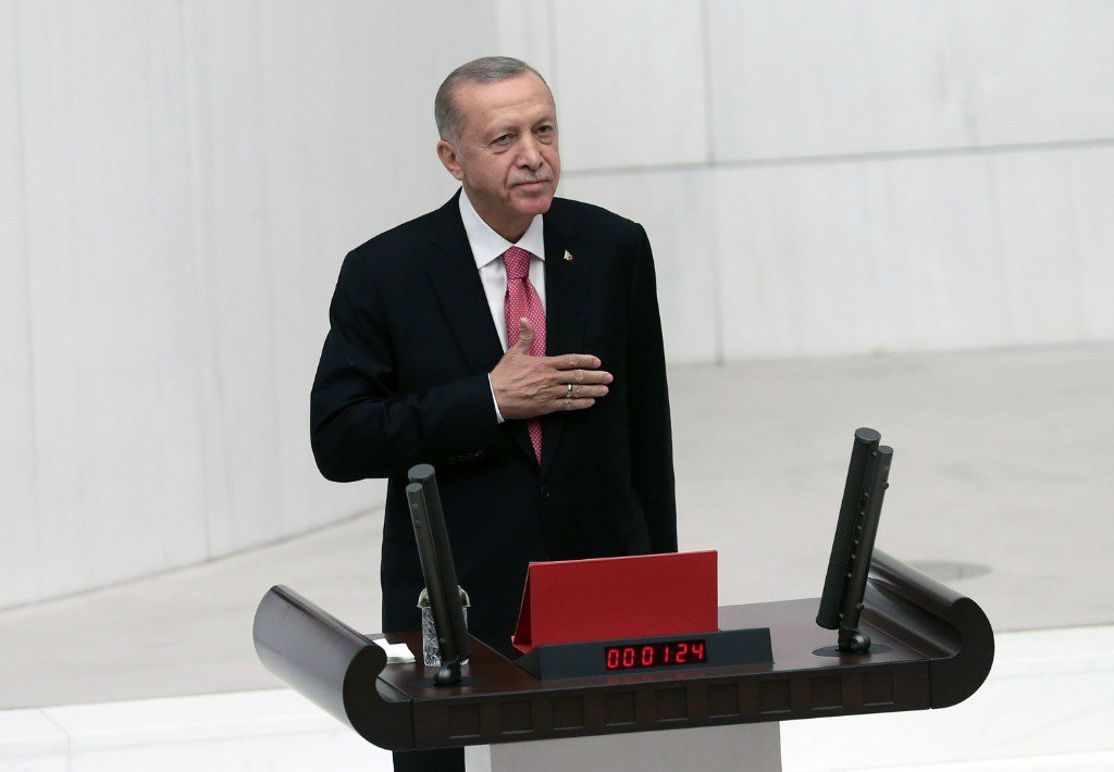6月3日,土耳其总统埃尔多安在首都安卡拉宣誓就职.