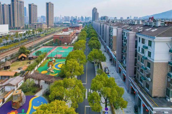 图为杭州市萧山区城厢街道湘湖未来社区